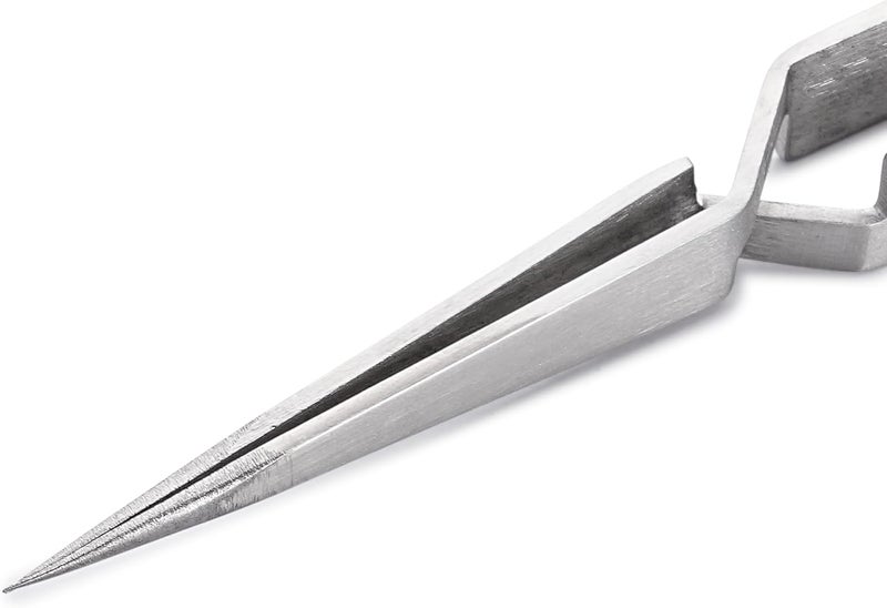 Huron Tweezers, Cross-Lock Straight Fine Point, 4.5" (1/3/10 pc) (1 pc) - Image 2